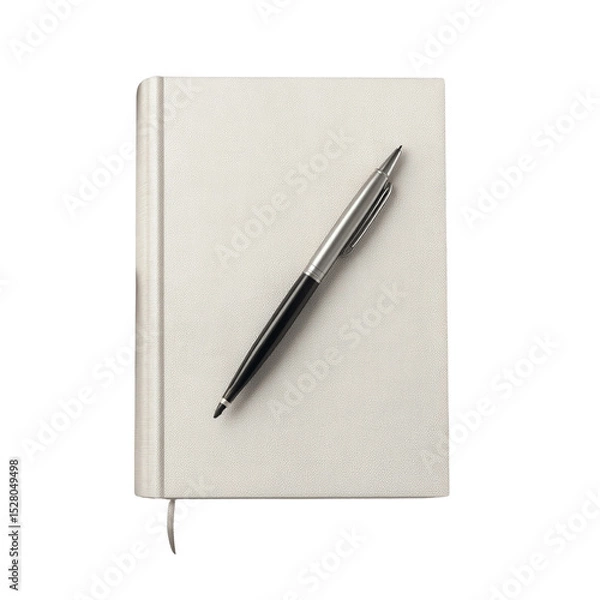 Obraz Blank Notebook with Pen - Top View