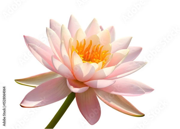 Fototapeta The pink water lily isolated