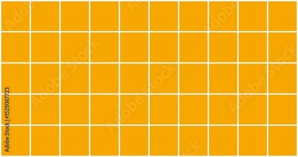 Fototapeta Bright Seamless Grid Pattern of Orange Tiles with Geometric Symmetry and Bold Color for Abstract Design Backgrounds. Illustration