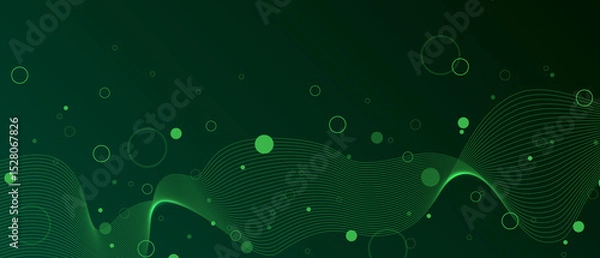 Fototapeta Asbtract scientific background with colorful dynamic waves, cercle innovation pattern