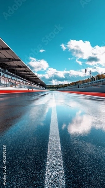 Fototapeta formula 1 track with copy space vertically 9:16