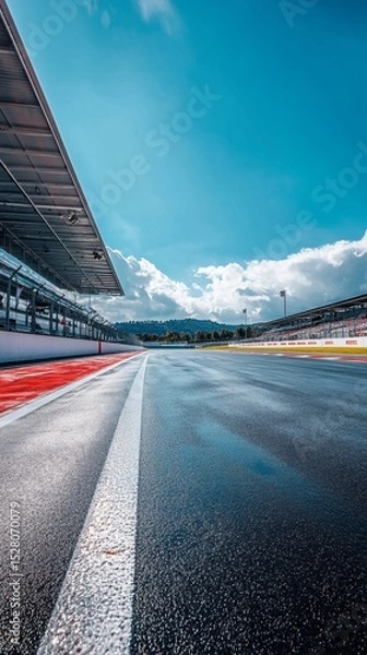Fototapeta formula 1 track with copy space vertically 9:16