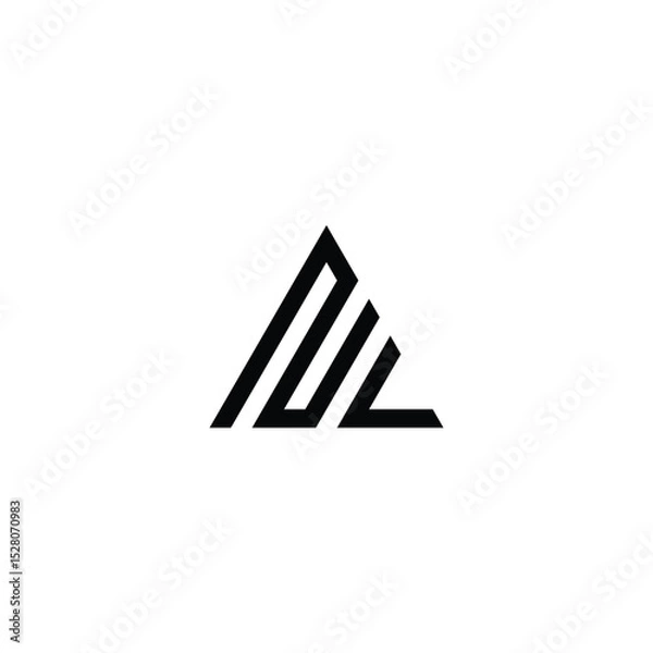 Fototapeta Modern NV Monogram Logo Design Minimalist Bold Geometric Branding