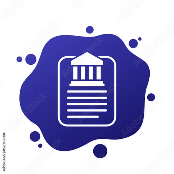 Obraz Bank document icon for web