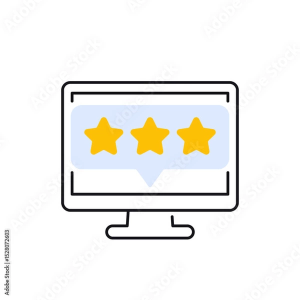 Obraz feedback and rating icon on white with stars
