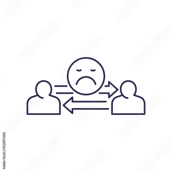 Obraz negative social interaction line icon on white