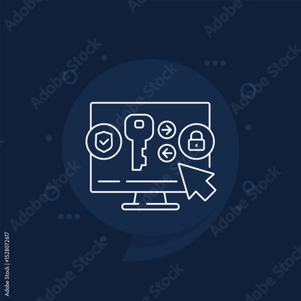 Obraz Key exchange line icon for web