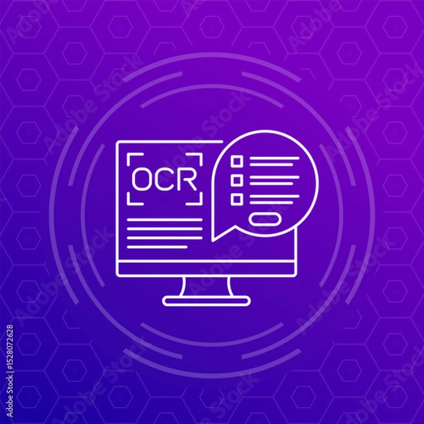 Fototapeta OCR software line icon, vector