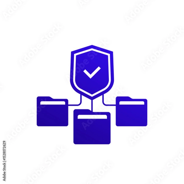 Obraz secure folders icon with a shield on white