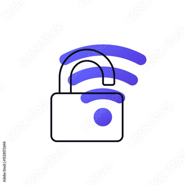 Obraz smart lock icon for apps on white