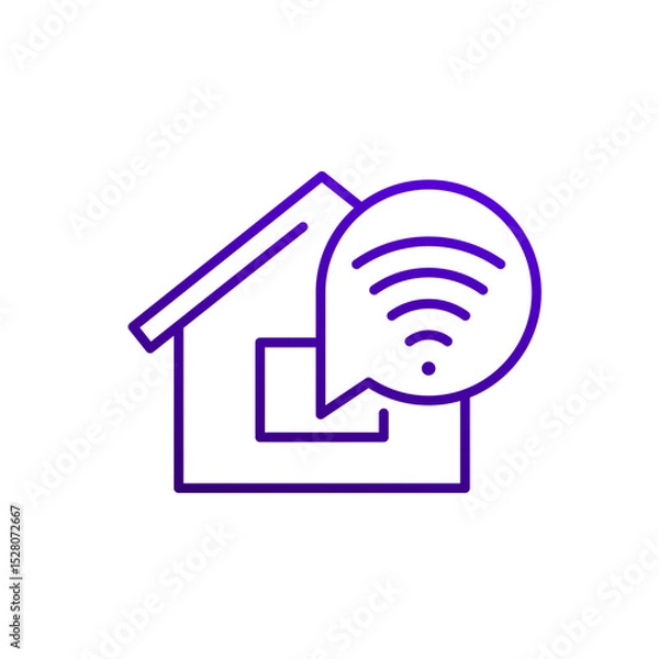 Obraz wi-fi in a house line icon, vector