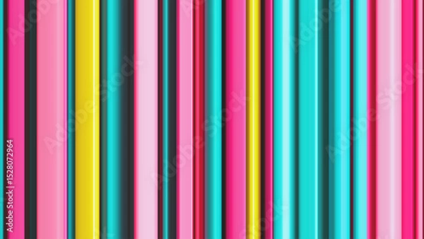 Obraz Colorful striped pattern with random vertical lines in various sweet candy colors. Bright and bold glossy irregular lines in vibrant tones for fresh and funky creative projects. Vector background