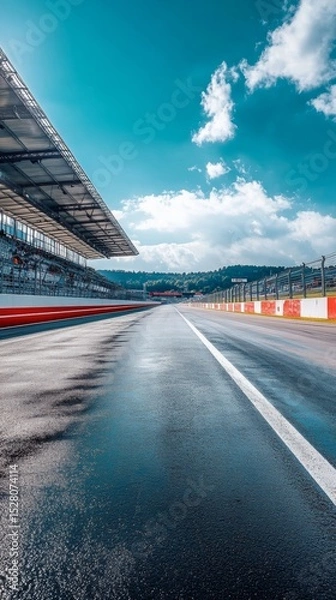 Fototapeta formula 1 track with copy space vertically 9:16