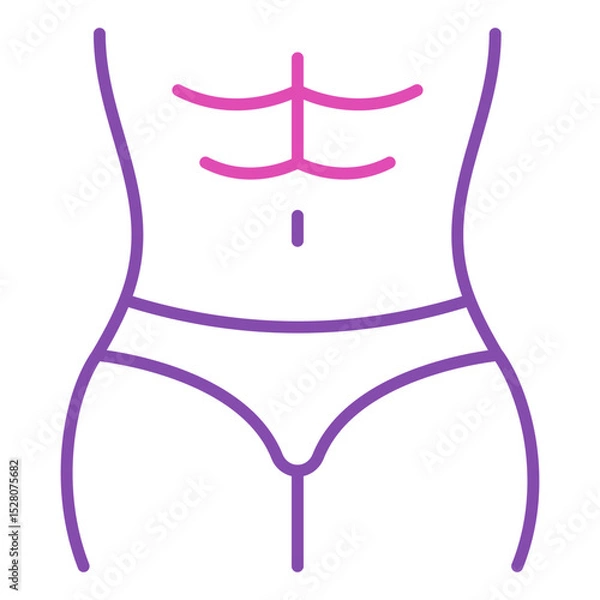 Fototapeta Abs line icon vector isolated. Six pack abs, concept of bodybuilding and fitness exercise. Healthy body. Abs training.