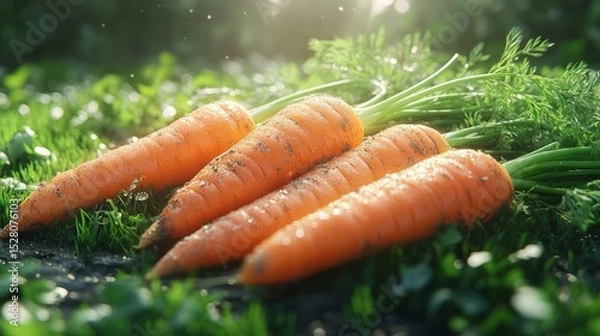 Fototapeta carrots on the grass