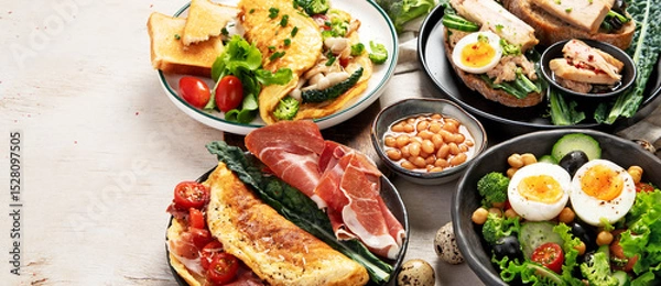 Obraz Breakfast food concept. Various ways of cooking chicken eggs.
