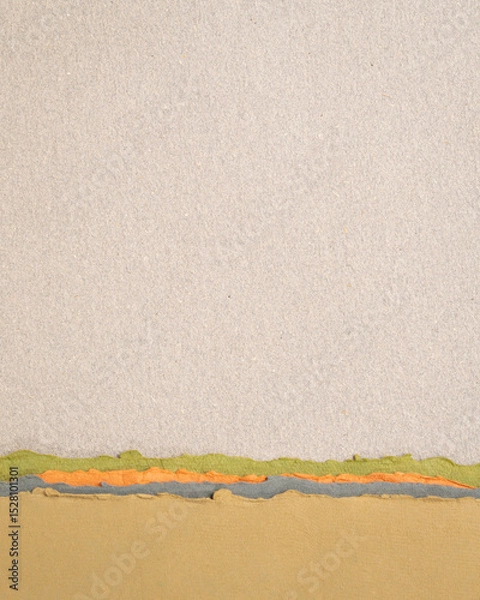 Obraz abstract paper landscape in pastel earth tones - collection of handmade textured art papers