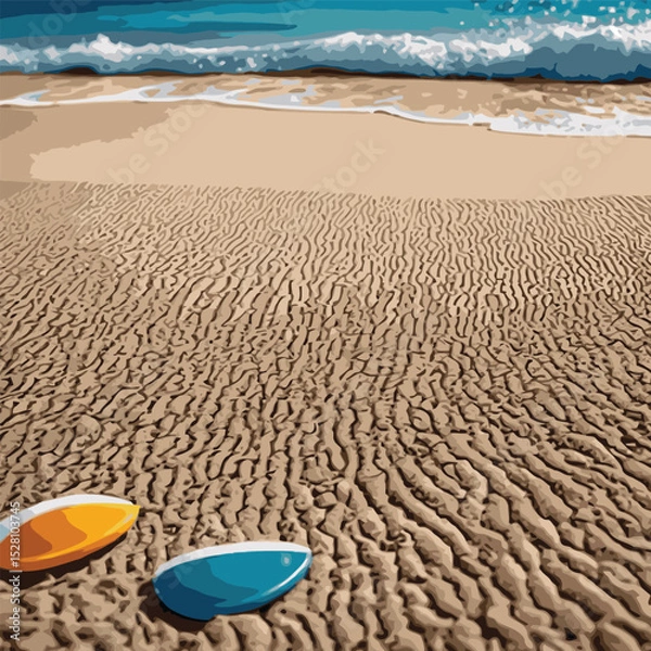 Obraz comic book style beach view vector illustration