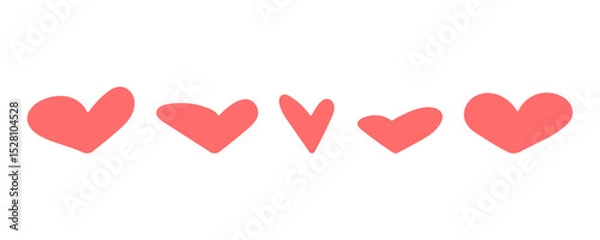 Obraz Set of simple hand drawn hearts. Symbol of love.