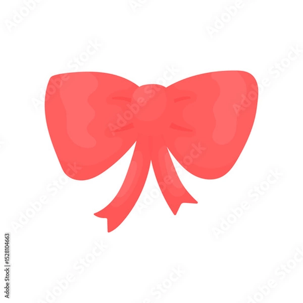 Obraz Red festive bow. Element of the holiday. Decoration for a gift.