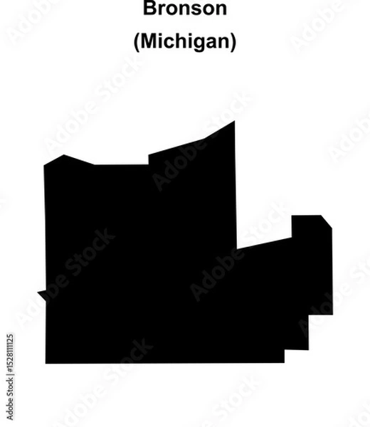 Obraz Bronson (Michigan) blank outline map