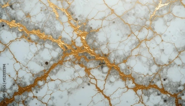 Obraz Golden veins and a sophisticated white marble texture