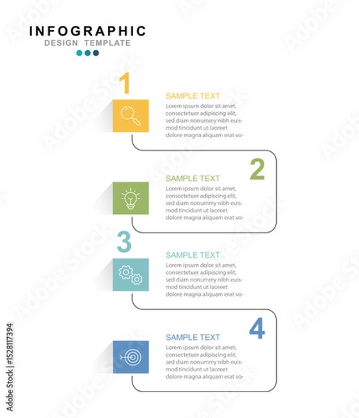 Fototapeta modern Infographic 4 options design elements for your business data. Vector Illustration