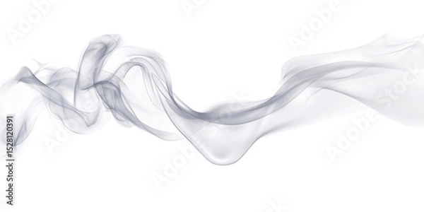 Fototapeta Abstract flowing white smoke on black background, creating elegant curves and ethereal texture Concept of mystery, purity, and smooth transition