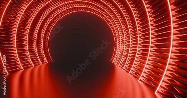 Obraz Futuristic architecture background neon arch tunnel 3d render