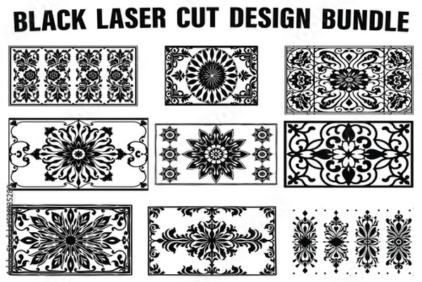 Fototapeta black laser cut design bundle