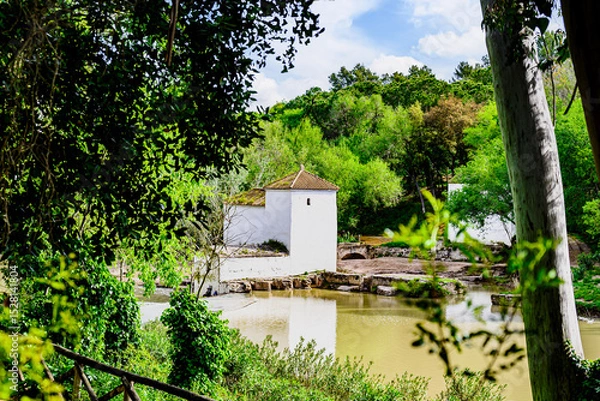 Obraz San Juan flour mill, next to the banks of the Guadaira River, within Oromana Park in Alcalá de Guadaira, Seville	