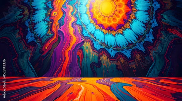 Obraz Psychedelic colorful abstract background, wallpaper or graphic resource, to use for graphic designers