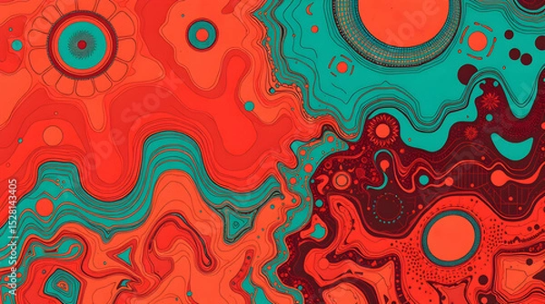 Obraz Psychedelic colorful abstract background, wallpaper or graphic resource, to use for graphic designers