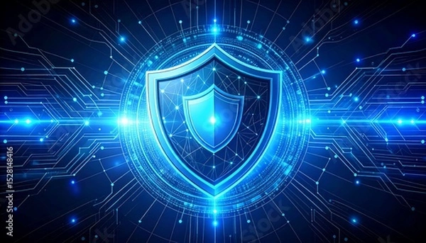 Fototapeta Cyber Security Shield Network.