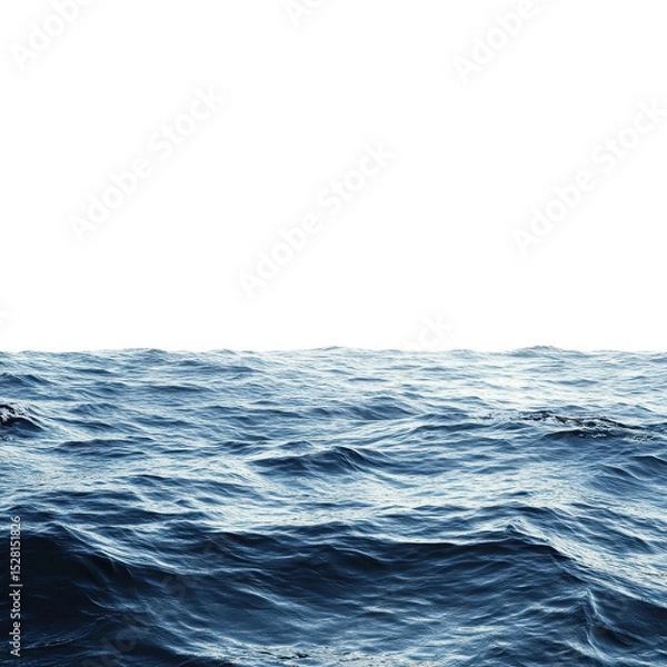 Fototapeta Deep blue sea surface with slight waves near the horizon on a bright day in the Pacific Ocean