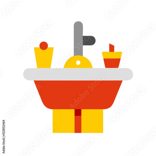 Obraz wash basin icon colored shape icon