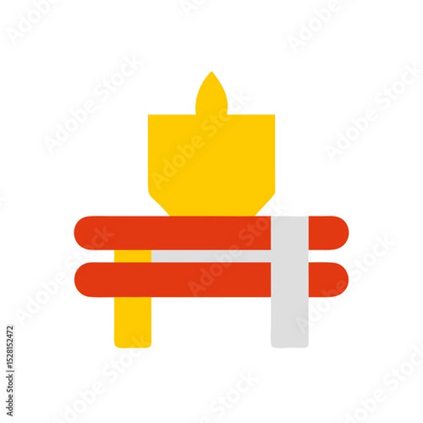 Obraz wood icon colored shape icon