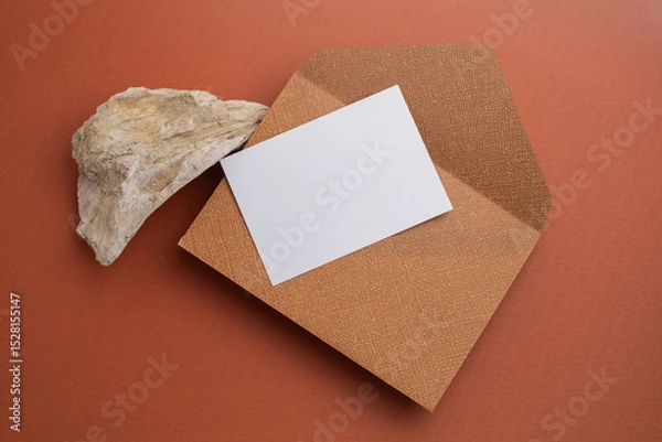 Fototapeta Paper envelopes on a light background. New mail, write a message. Send and receive mail. Postal delivery service. Empty envelope, empty space. Communication with people, paperwork. Envelope close-up
