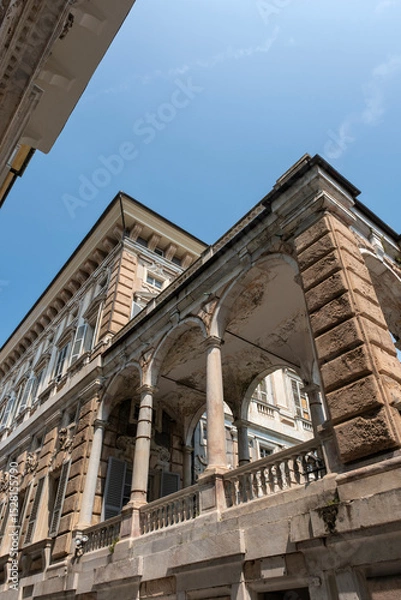 Obraz details and textures of exposed architecture in Genoa, Italy