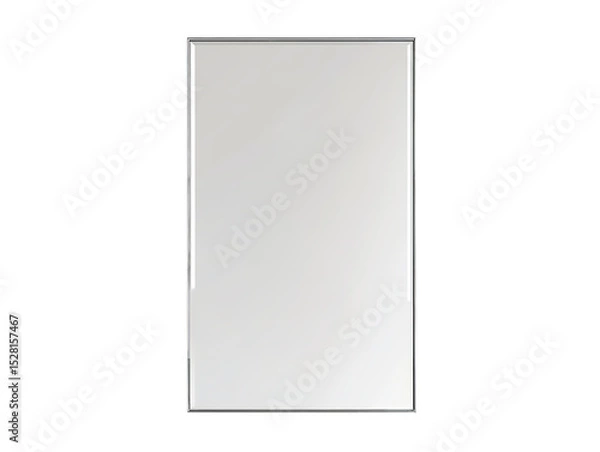 Fototapeta A pristine full length mirror reflecting a clear and bright future enhancing interior spaces on transparent background