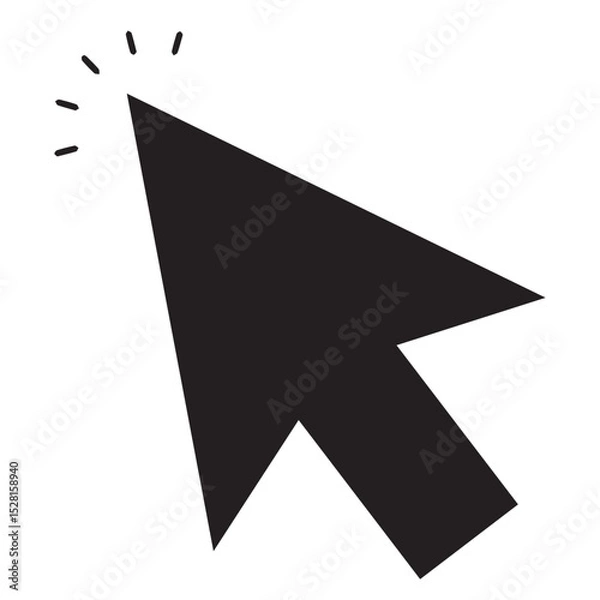 Fototapeta cursor arrow icon, computer mouse cursor arrow vector icon, flat design best vector cursor arrow illustration 