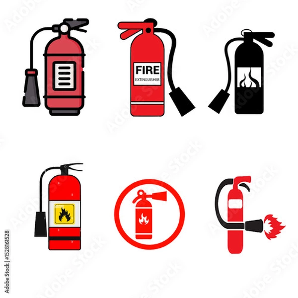 Fototapeta A set of FIRE  EXTINGUISHER icon
