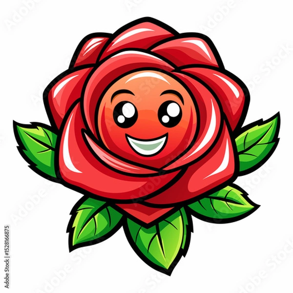Obraz happy red rose vector illustration