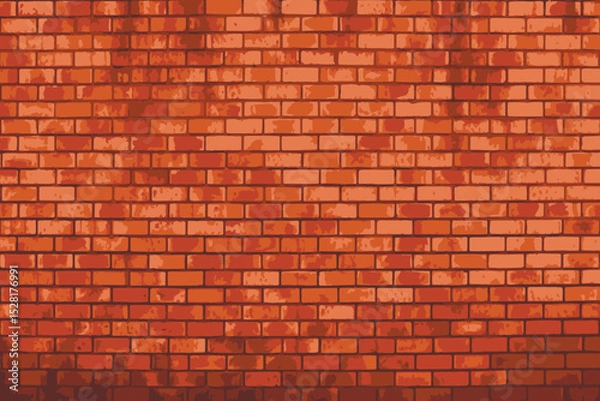 Obraz Texture of a red brick wall vector illustration	
