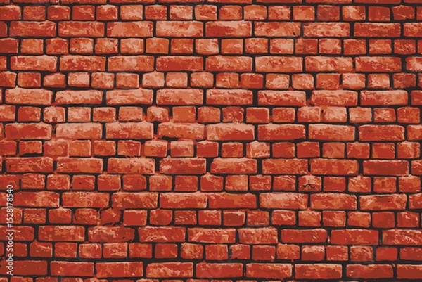 Obraz Texture of a red brick wall vector illustration	
