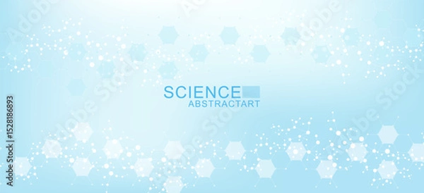 Obraz Health care abstract background with lines, dots and hexagons. Medical innovation banner template concept. illustration.