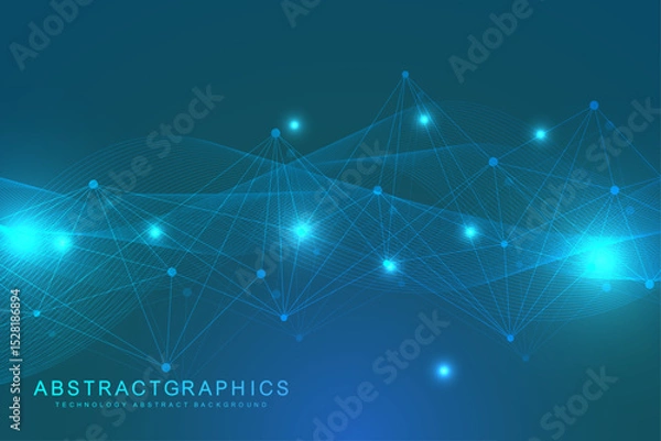 Obraz Global network connection. Global business. Social network communication. Internet technology. Vector illustration