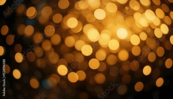 Obraz The background is abstract and features golden bokeh lighting. Ideal for festive designs, festivities, and holidays
