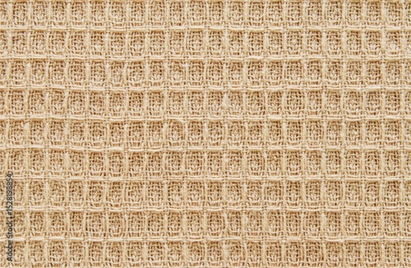 Obraz Brown cotton waffle fabric texture as background