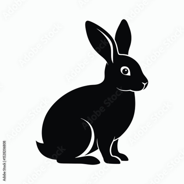 Fototapeta sitting-rabbit-silhouette--on-a-white-background (1).eps